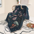 Custom Woven Jacquard throw blanket Tapestry with Fringes